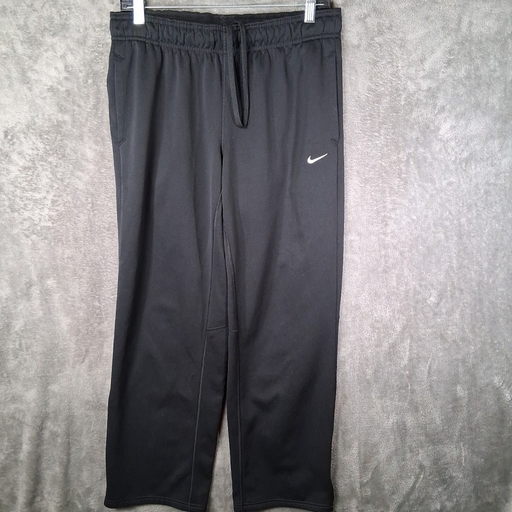 Nike Therma-Fit Pants Mens Large Black Straight Relaxed Fit Ankle Zip Training